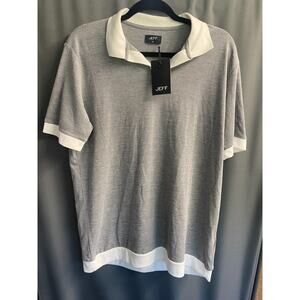 Jeff Polo Shirt Mens XL Gray Short Sleeve Collared Pullover Golf Performance B63